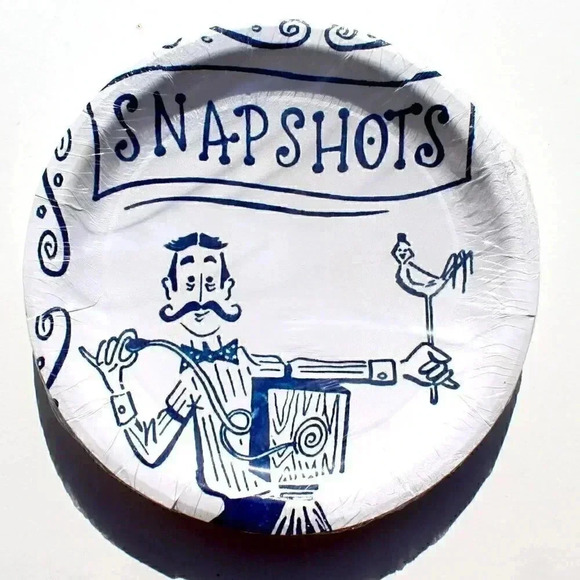 Photographer Snapshot Advertisement - 8 Pack Vintage Inspired Decor Paper Plate - Picture 1 of 1